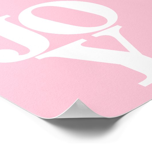 ジョインピンクのホワイトタイポグラフィの単語子供部屋ポスター ポスター (角)