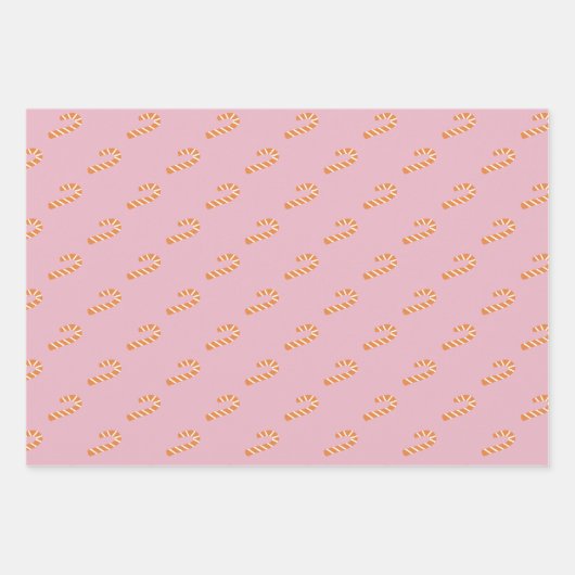 ジョインピンクトレンディークリスマスキャンディースターフローラ ラッピングペーパーシート (正面3)