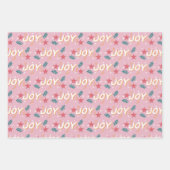 ジョインピンクトレンディークリスマスキャンディースターフローラ ラッピングペーパーシート (正面2)