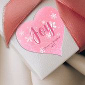 ジョインピンク雪の結晶クリスマスシェイプのギフトラベル ハートシール