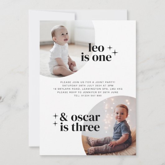 ジョインボーイズ誕生日招待状とアーチ 招待状 (正面)