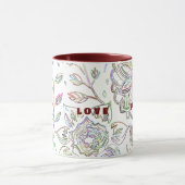 ジョインラブピース2トーンのマルーンマグ マグカップ (中央)