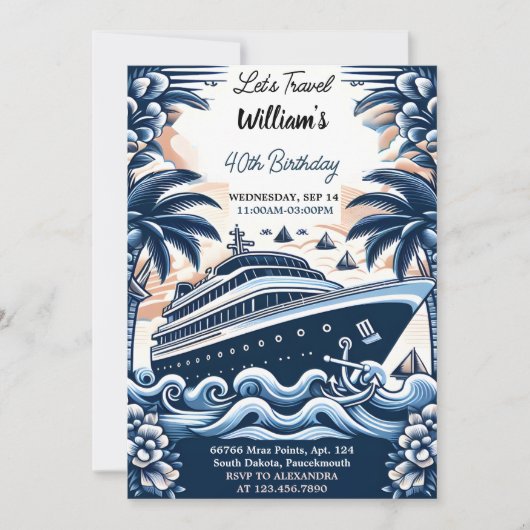 ジョイン海ウェーブトラベルいかりヨット50th誕生日 招待状 (正面)