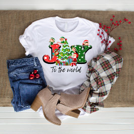 ジョイ世界クリスマスTシャツ小妖精や小人ツリー Tシャツ