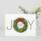 ジョイ企業のビジネスロゴクリスマスリース シーズンカード (スタンド正面)