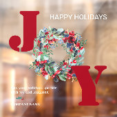 ジョイ伝統的クリスマスフローラリース赤グリーン ウィンドウサイン (シート2)