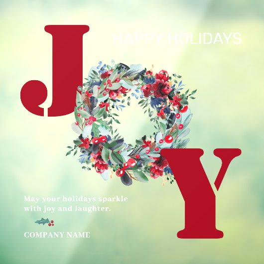 ジョイ伝統的クリスマスフローラリース赤グリーン ウィンドウサイン (シート3)