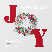 ジョイ伝統的クリスマスフローラリース赤グリーン ウィンドウサイン (シート)