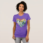 ジョイ名の選択フローラハート Tシャツ (正面フル)