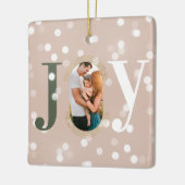ジョイ愛モダン型幾何家族写真ピンク セラミックオーナメント (左)