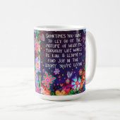 ジョイ感動的かわいらし引用文インスピレーション コーヒーマグカップ (正面右)
