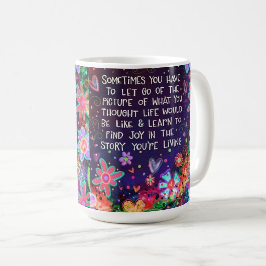 ジョイ感動的かわいらし引用文インスピレーション コーヒーマグカップ (正面右)