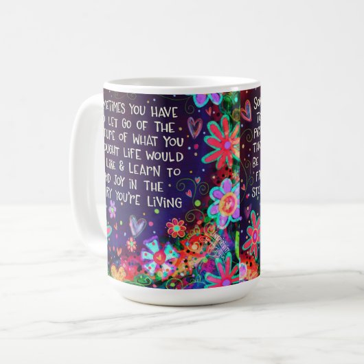 ジョイ感動的かわいらし引用文インスピレーション コーヒーマグカップ (正面左)