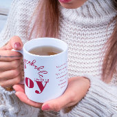 ジョイ感動的クリスチャンモダンレッドタイポグラフィ コーヒーマグカップ