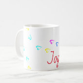ジョイ文字カラフルハート コーヒーマグカップ (正面左)