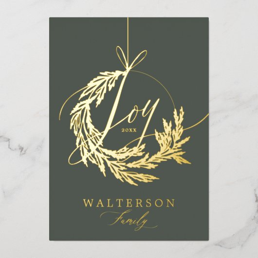 ジョイ書道ガーランドリース家族写真 箔シーズンカード (正面)