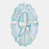 ジョイ水の色の海砂ドルの貝殻の写真 オーナメントカード (右)