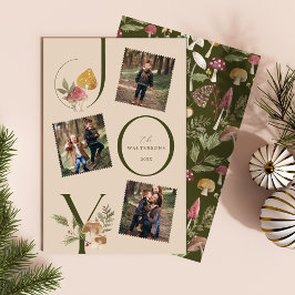 ジョイ水の色ウッドシマッシュルーム3写真コラージュ シーズンカード