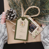 ジョイ水彩木林キノコ写真 ギフトタグ