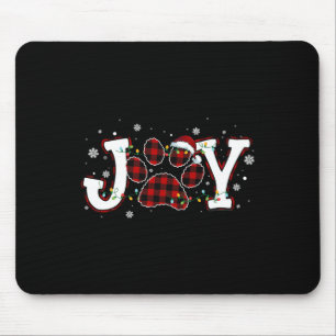 ジョイ水牛レッドプレイドドッグポープリントクリスマスオーナ マウスパッド