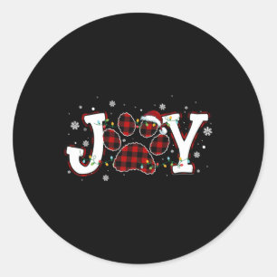 ジョイ水牛レッドプレイドドッグポープリントクリスマスオーナ ラウンドシール