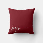 ジョイ深いレッドエレガントスクリプトタイポグラフィクリスマス クッション (裏面)