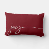 ジョイ深いレッドエレガントスクリプトタイポグラフィクリスマス ランバークッション (裏面)