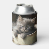 ジョイ満載のバケツ甘いグレーの子猫 缶クーラー (缶正面)