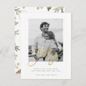 ジョイ白黒フォトクリスマスカード ポストカード (正面/裏面)