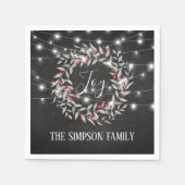 ジョイ素朴お祭りクリスマスリース スタンダードカクテルナプキン (正面)