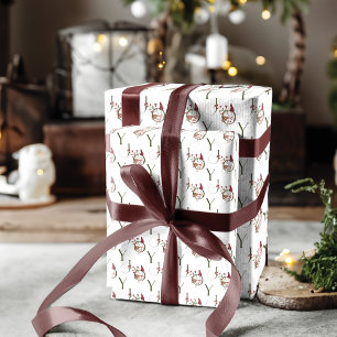 ジョイ素朴ウッドウォーター色のキノコのクリスマス ラッピングペーパーシート