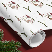 ジョイ素朴ウッドウォーター色のキノコのクリスマス ラッピングペーパー