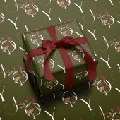 ジョイ素朴ウッドウォーター色のキノコのクリスマス ラッピングペーパー