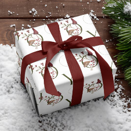 ジョイ素朴ウッドウォーター色のキノコのクリスマス ラッピングペーパー