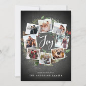 ジョイ素朴リース |写真数々のコラージュのクリスマス シーズンカード (正面)