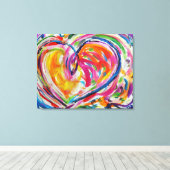 ジョイ絵画キャンバス美術の絵画ハート キャンバスプリント (インサイチュ (ウッドフロア))