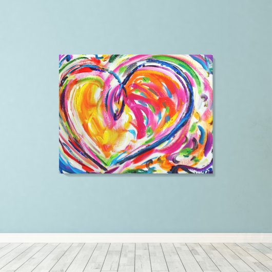 ジョイ絵画キャンバス美術の絵画ハート キャンバスプリント (インサイチュ (ウッドフロア))