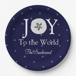 ジョイ航海のサンドラールブルーホワイトクリスマス ペーパープレート