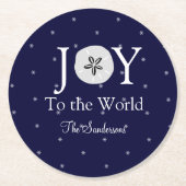 ジョイ航海のサンドラールブルーホワイトクリスマス ラウンドペーパーコースター (正面)