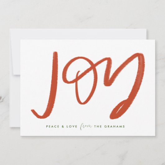 ジョイ赤と白フォトフラットホリデーカード シーズンカード (正面)