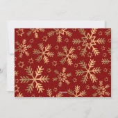 ジョイ赤エレガント金ゴールドフォトコラージクリスマス シーズンカード (裏面)