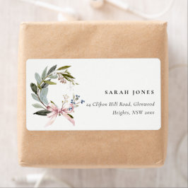 ジョイ赤面グリーンウィンタークリスマスリースアドレス ラベル