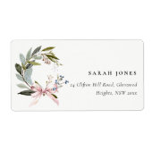 ジョイ赤面グリーンウィンタークリスマスリースアドレス ラベル (正面)