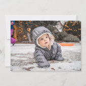 ジョイ赤面グリーンウィンタークリスマスリース写真 シーズンカード (裏面)