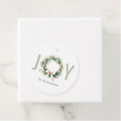 ジョイ赤面グリーンクリスマスリース水彩 フェイバータグ (インサイチュ)