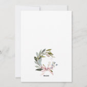 ジョイ赤面ブルーグリーンウィンタークリスマスリース写真 シーズンカード (裏面)