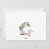 ジョイ赤面ブルーグリーンウィンタークリスマスリース シーズンカード (裏面)