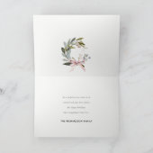 ジョイ赤面ブルーグリーンウィンタークリスマスリース シーズンカード (内部)