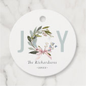 ジョイ赤面ブルーグリーンウィンタークリスマスリース フェイバータグ (正面)