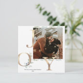 ジョイ金ゴールドほこりっぽい青い緑のクリスマスフォトカード (スタンド正面)